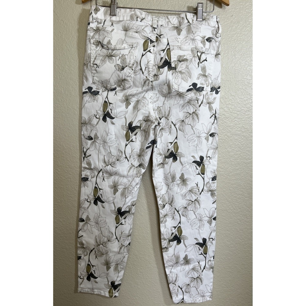 Buffalo David Bitton High Rise White Floral Havana Skinny Ankle Jeans 12/32 - Picture 3 of 8